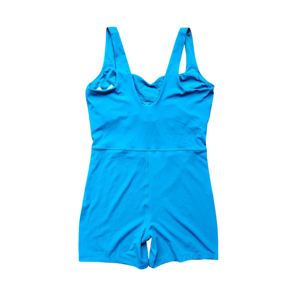 All in Motion Women Rib Short Bodysuit Blue Sleeveless Athletic Romper Large - Picture 2 of 5